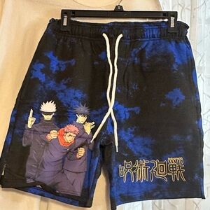 Hot Topic Anime Graphic Men's Shorts - Black and Blue